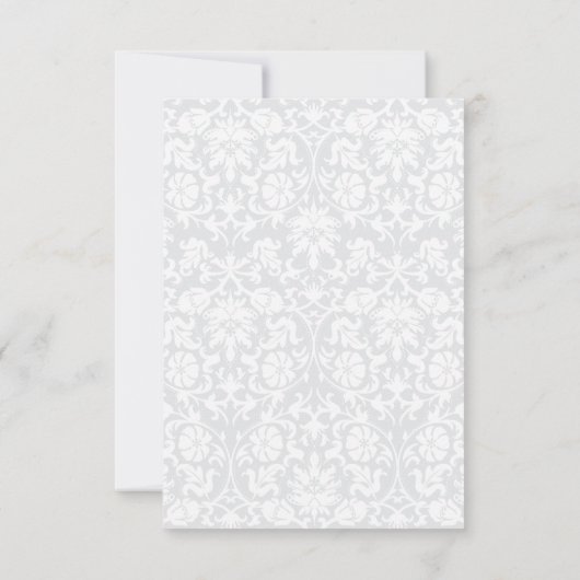 赤ちゃんブルーフローラ旋回と白 – 日付を保存 セーブザデート (裏面)