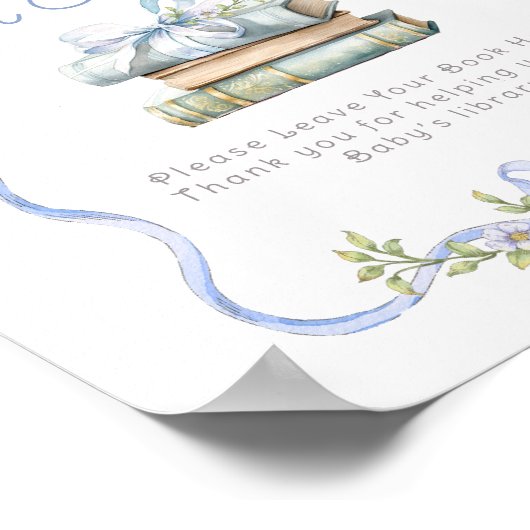 赤ちゃんブルーボウ用の本ニューチャプター赤ちゃんシャワー ポスター (角)