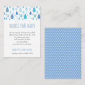 赤ちゃんブルーレインドロップ予約リクエスト赤ちゃんシャワー エンクロージャーカード (正面/裏面)