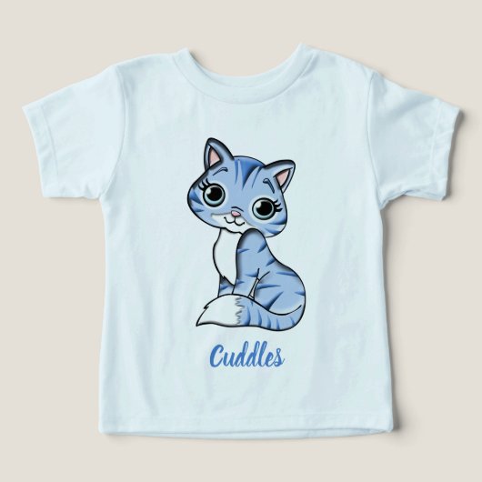 赤ちゃんブルー子猫幼児用Tシャツ (デザイン正面)