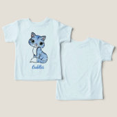 赤ちゃんブルー子猫幼児用Tシャツ (デザイン正面&裏面)