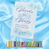 赤ちゃんブルー小羊の赤ちゃんシャワー用の本 台座サイン