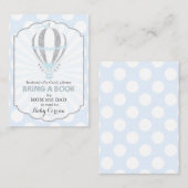 赤ちゃんブルー熱気球がブックカードを持ち込む エンクロージャーカード (正面/裏面)