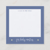 赤ちゃんブルー用のピーナッツ赤ちゃんシャワーブック エンクロージャーカード (裏面)