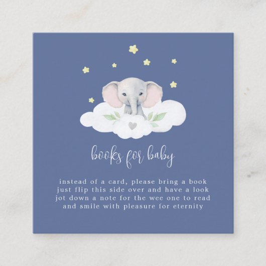 赤ちゃんブルー用のピーナッツ赤ちゃんシャワーブック エンクロージャーカード (正面)