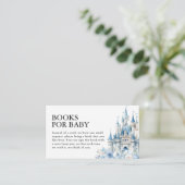 赤ちゃんブルー童話の城の赤ちゃんシャワーのための本 エンクロージャーカード (スタンド正面)