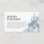 赤ちゃんブルー童話の城の赤ちゃんシャワーのための本 エンクロージャーカード (正面)