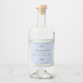 赤ちゃんブルー製品ラベル(金ゴールドフレームとロゴ付き) リキュールボトルラベル (正面)