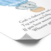 赤ちゃんブルー象の赤ちゃんシャワーゲームと言わない ポスター (角)