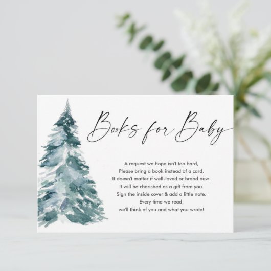 赤ちゃんブルー金ゴールド少年ブックリクエストeの冬の本 エンクロージャーカード (スタンド正面)