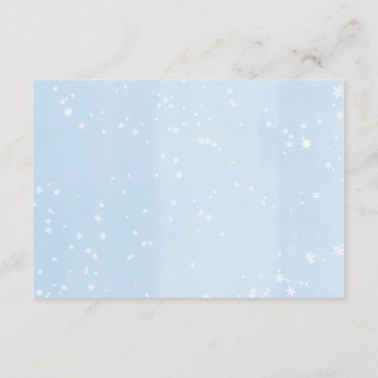 赤ちゃんブルー金ゴールド少年ブックリクエストeの冬の本 エンクロージャーカード (裏面)