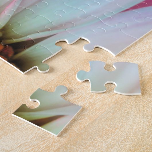 赤ちゃんブルー16x20 520 pcの美しいピンクの花。 ジグソーパズル (側面)