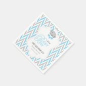 赤ちゃんブルー,白いグレー象の赤ちゃんシャワー2 スタンダードカクテルナプキン (角)