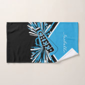 赤ちゃんブルー、白黒のチアリーダーの衣装 ハンドタオル (ハンドタオル)