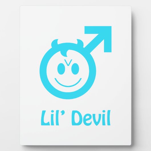 赤ちゃんブルーLil悪魔の男性シンボル フォトプラーク (正面)