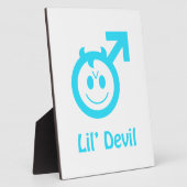 赤ちゃんブルーLil悪魔の男性シンボル フォトプラーク (側面)