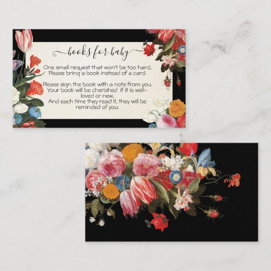 赤ちゃんベビーのシャワーカードが咲く本 エンクロージャーカード (正面/裏面)