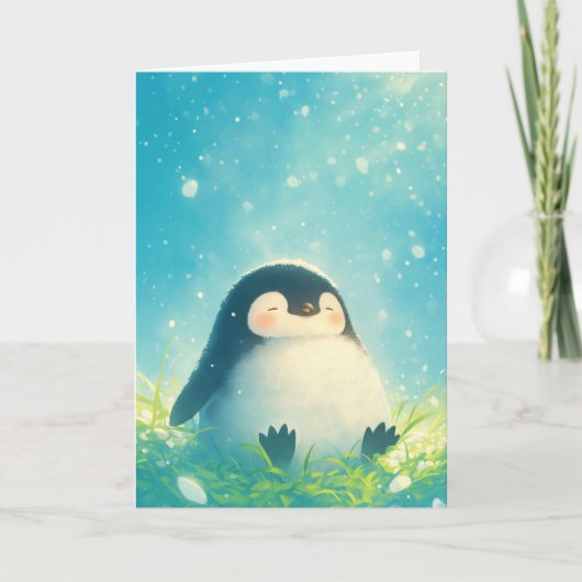 赤ちゃんペンギンのリラックス カード (正面)