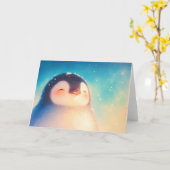 赤ちゃんペンギンの冬の世界 カード (黄色い花)