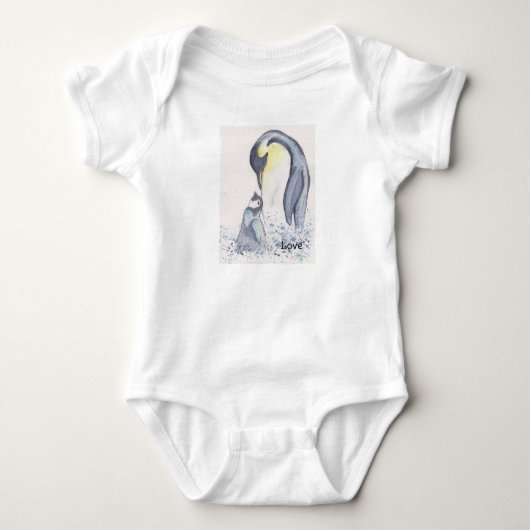 赤ちゃんペンギンTシャツ ベビーボディスーツ (正面)