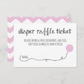 赤ちゃんポップ・アートのに準備ができたピンクおむつラッフルチケット エンクロージャーカード (正面/裏面)