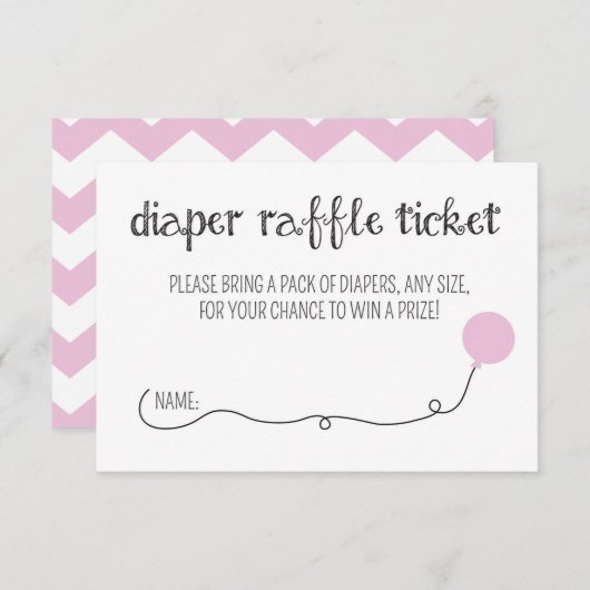 赤ちゃんポップ・アートのに準備ができたピンクおむつラッフルチケット エンクロージャーカード (正面/裏面)