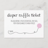 赤ちゃんポップ・アートのに準備ができたピンクおむつラッフルチケット エンクロージャーカード (正面)