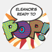 赤ちゃんポップ・アートののシカラフルャワー準備 ラウンドシール (正面)