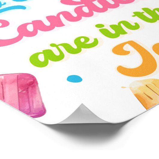 赤ちゃんポップ・アートののシャワーの準備ができてキャンディーの数を推測 ポスター (角)