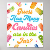 赤ちゃんポップ・アートののシャワーの準備ができてキャンディーの数を推測 ポスター (正面)