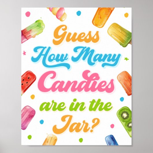 赤ちゃんポップ・アートののシャワーの準備ができてキャンディーの数を推測 ポスター (正面)