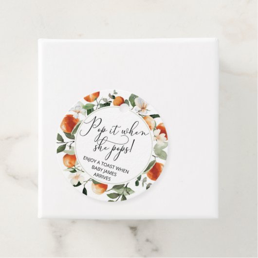 赤ちゃんポップ・アートののシャワーをポップするとオレンジ フェイバータグ (インサイチュ)