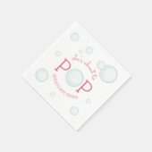 赤ちゃんポップ・アートののシャワーピンクを泡立てる スタンダードカクテルナプキン (角)