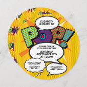 赤ちゃんポップ・アートののシャワーモダンおもしろい 招待状 (正面/裏面)