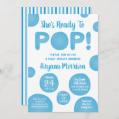 赤ちゃんポップ・アートののシャワー準備、青 招待状 (正面/裏面)