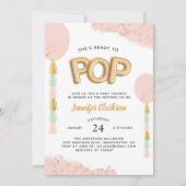 赤ちゃんポップ・アートののシャワー風船 招待状 (正面)