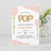 赤ちゃんポップ・アートののシャワー風船 招待状 (スタンド正面)