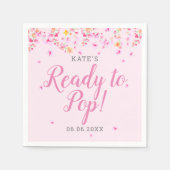 赤ちゃんポップ・アートのの女の子シャワーピンクの花 スタンダードカクテルナプキン (正面)