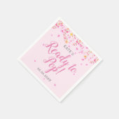 赤ちゃんポップ・アートのの女の子シャワーピンクの花 スタンダードカクテルナプキン (角)