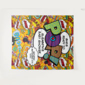 赤ちゃんポップ・アートのシャワーおもしろい写真の背景 タペストリー (正面(横))