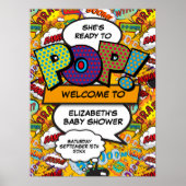 赤ちゃんポップ・アートのシャワーおもしろい歓迎サイン ポスター (正面)