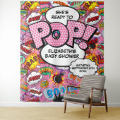 赤ちゃんポップ・アートのシャワーのピンクの写真の背景 タペストリー (インサイチュ)