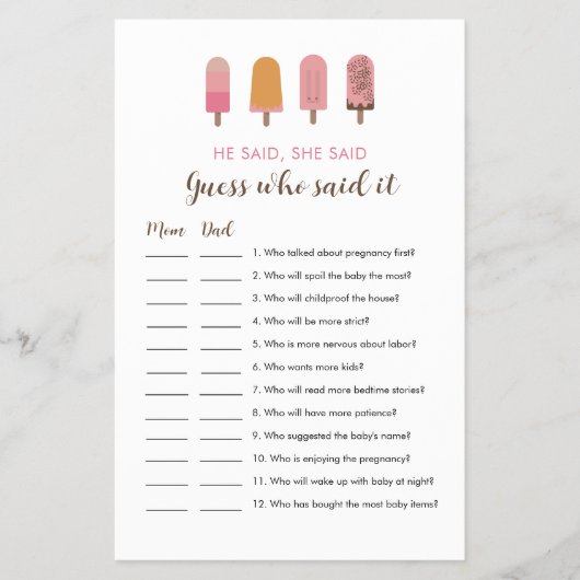 赤ちゃんポップ・アートのシャワーの準備ができて誰がゲームを言ったか推測 チラシ (正面)