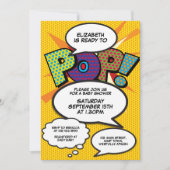 赤ちゃんポップ・アートのシャワーの男女兼用写真 招待状 (正面)