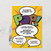 赤ちゃんポップ・アートのシャワーの男女兼用写真 招待状 (正面/裏面)