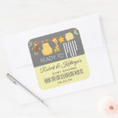 赤ちゃんポップ・アートのシャワーパーソナライズされたポップコーン スクエアシール (封筒)