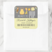 赤ちゃんポップ・アートのシャワーパーソナライズされたポップコーン スクエアシール (バッグ)