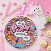 赤ちゃんポップ・アートのシャワーピンク漫画本 ペーパープレート (パーティー)