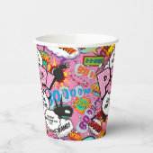 赤ちゃんポップ・アートのシャワーピンク漫画本 紙コップ (左)