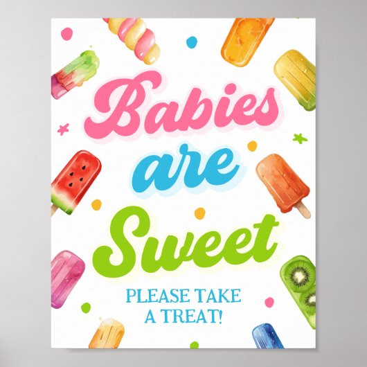 赤ちゃんポップ・アートのシャワーベビーは甘い好意 ポスター (正面)